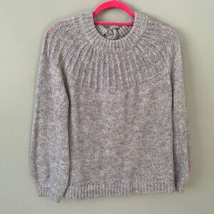 LC Lauren Conrad gray long balloon sleeve crewneck lightweight‎ sweater